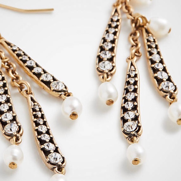 Ann Taylor Pave Gold Earrings - Picture 2 of 6